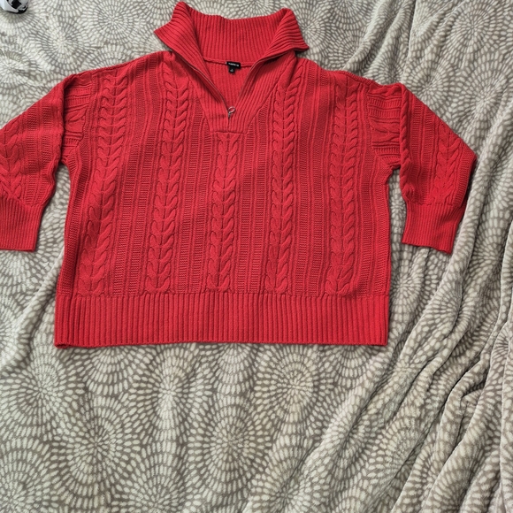 Torrid Red Cable Knit Women's Turtleneck Sweater - Picture 5 of 5